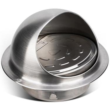 Imagem de Matework Tampa de ventilação para secadora externa, ventilação redonda de aço inoxidável de 10 cm, ventilação de parede com abertura automática