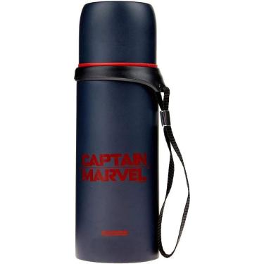 Imagem de Garrafa Térmica Aço 350Ml Com Alça Captain Marvel Dmw 11791