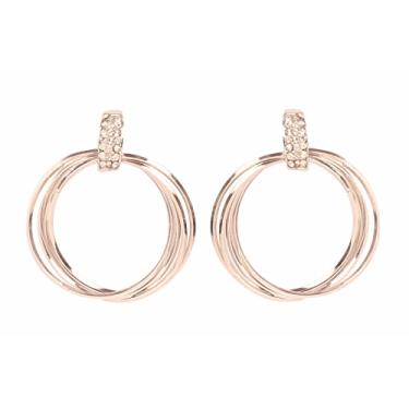 Imagem de Touchstone Brincos de lustre longo de joias de designer contemporâneas feitas à mão de Bollywood indiano em cristal de strass dourado e prata para mulheres., Metal, Sem pedras preciosas