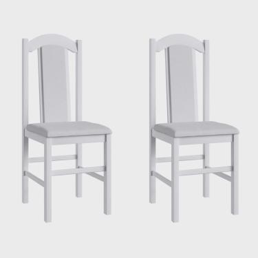 Imagem de Duas Cadeiras para Sala de Jantar Madeira Maciça 500 Branco