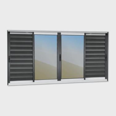 Imagem de Veneziana Elite 6 Folhas Moveis 120 X 200 Vidro Reflex