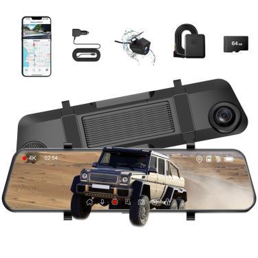 Imagem de Mirror Dash Cam Aprilboy 4K IMX415 de 12 polegadas Full HD Touch