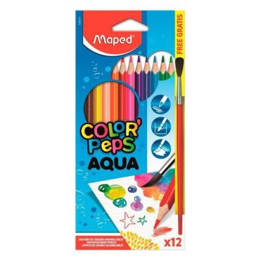 Imagem de Lápis de Cor Aquarelável 12 Cores Triangular Color Peps + Pincel Maped