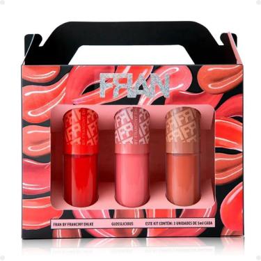 Imagem de Kit Gloss Labial Franciny Ehlke Glosslicious Com 3
