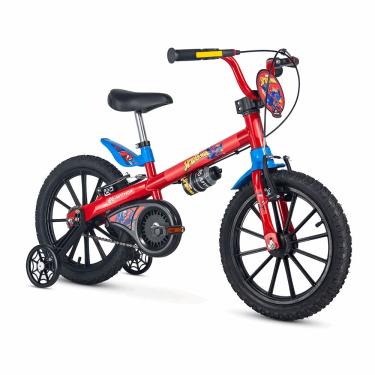 Imagem de Bicicleta Homem Aranha Aro 16 Vermelho Infantil Spider Man Aro de Nylon - Nathor