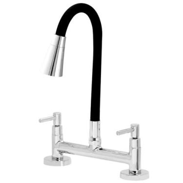 Imagem de Torneira de Cozinha Misturador Gourmet Bancada Pia Flexível Metal - TC