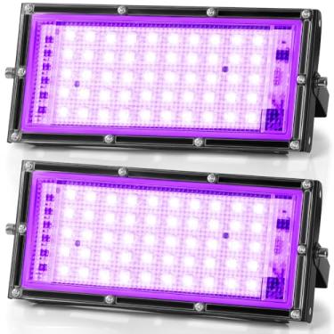 Imagem de Lâmpada Led UV 110V, 2 Luz Negra Refletor Profissional, Lâmpada Led Uv, Luz Negra, Refletor Led 50W, Lampada Led 50W
