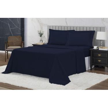 Imagem de Jogo De Lençol Roupa De Cama 400 Fios Com Aba 4 Peças Queen - Riffo St
