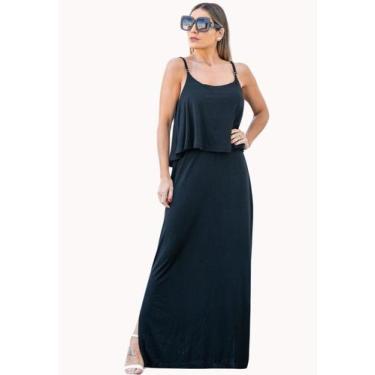 Imagem de Vestido Longo Feminino Bandana Com Fenda Laterais Alcinha - juquitiba 