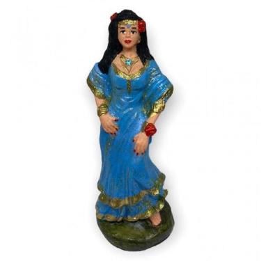 Imagem de Escultura Cigana Azul Clara 15 cm em  Resina - Lua Mística - 100% Orig