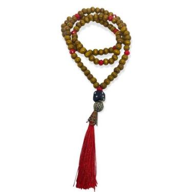 Imagem de Japamala Zé Pelintra Dado 108 Contas Madeira 8 mm Vermelho - Lua Místi