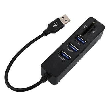 Imagem de ELG HUB51SD-V2, Adaptador HUB USB, 5 em 1, Com 3 portas USB-A, 1 Leitor Mini SD Card e 1 Leitor Micro SD Card, Fabricado em ABS de Alta Resistência, Preto
