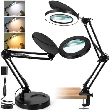 Imagem de Lupa Veemagni 10X com Light & Stand, 3 modos de cor