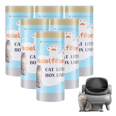Imagem de Naielfopet Sacos de forro de caixa de areia para gatos com 90 unidades, compatíveis com Neakasa M1 Caixa de areia para gatos autolimpante de topo aberto, sacos de lixo substituídos superespessos de 3