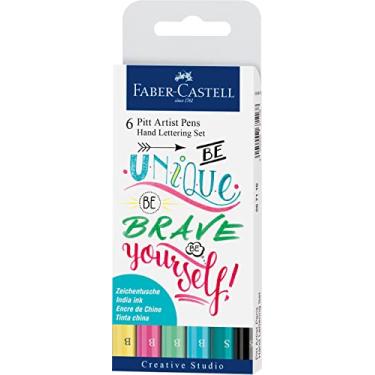 Imagem de CS Estojo com 6 Canetas Artísticas Pitt Hand Lettering Pastel, Faber-Castell, Multicor, 6 Cores, Faber-Castell, 267116, Multicor, 6 Cores