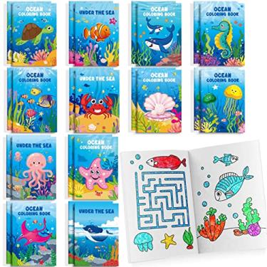 Imagem de 24 Pcs Under The Sea Mini Coloring Books Ocean Animals Party Favors Drawing Book Bulk for Kids Ocean Fish Birthday Party Mermaid Party Goodie Bag Gift Stuffer School Classroom Activity Supplies