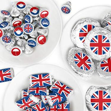 Imagem de Big Dot of Happiness Cheerio, London - Mini Candy Bar Wrappers, Round Candy Stickers and Circle Stickers - British UK Party Candy Favor Sticker Kit - 304 Pieces