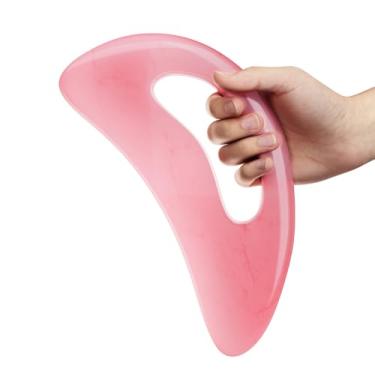 Imagem de Ferramenta de massagem Gua Sha, massageador de drenagem linfática, ferramentas de massagem de raspagem muscular, ferramentas de escultura corporal anti-celulite para homens e mulheres (rosa)