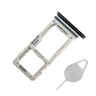 Imagem de Suporte de bandeja de cartão SIM duplo de substituição para Samsung Galaxy Note10+ Note 10 Plus 6,8" SM-N975F SM-N975U N9750 N975U1 N975W com agulha (não para versão de cartão único) (não para Note10), Preto