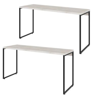 Imagem de Kit 02 Mesas Escritório E Home Office Aspen 150 Cm C01 Snow