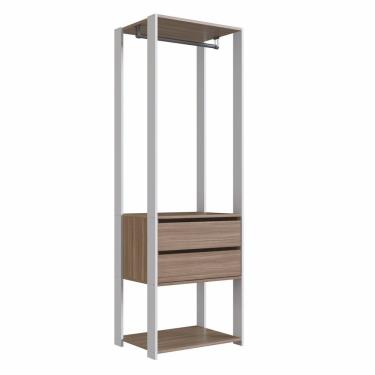 Imagem de Módulo Para Closet Com Gavetas E Cabideiro 183X45X60Cm Prodecor Branco/Montana