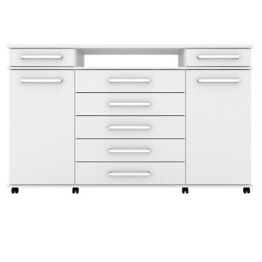 Imagem de Cômoda 7 Gavetas 2 Portas com Rodízios London Demóbile Branco