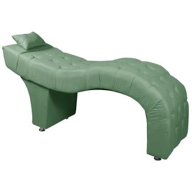 Imagem de Maca Estofada Para Clínica De Estética Facial Com Capitonê Verde Samabaia