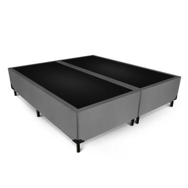 Imagem de Box Max Ultra Blindado Suede Chumbo Queen Size 158x198x42cm