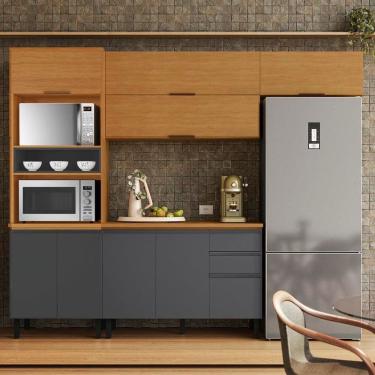 Imagem de Cozinha Itatiaia Ideale Com 4 Peças Com 9 Portas 2 Gavetas Cinamomo-grafite