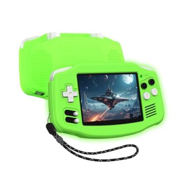 Imagem de FIOPAZ for Anbernic RG34XX Case Silicone, Soft Protective Skin for RG34XX Retro Handheld Game Console, Anti-Scratch Washable RG 34XX Sleeve with Lanyard (Bright Greenn)