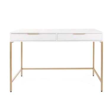 Imagem de Escrivaninha Square 2 Gavetas 120 cm x 48 cm - Casavee, Branca