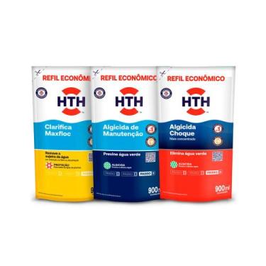 Imagem de Kit produtos piscina algicida choque manutenção e clarificante - HTH