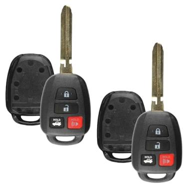Imagem de KeylessOption Capa para chave sem chave com controle remoto sem corte para carro e lâmina em branco para Toyota Camry Scion HYQ12BDM
