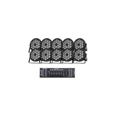 Imagem de 10 Canhao Refletor 18 Leds Rgbw 12w Quadriled Mesa Dmx - Showtech, BIV