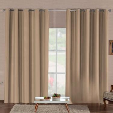 Imagem de Cortina Blackout Premium Corta Luz Total Com Isolamento Térmico E Acústico Tecido Durável Para Qualquer Ambiente(AVELÃ,6,00M x 2,80M)