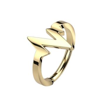 Imagem de Pierced Owl Anel clicker de segmento articulado de aço inoxidável 316L 16GA, 8mm, Metal, Sem pedra preciosa