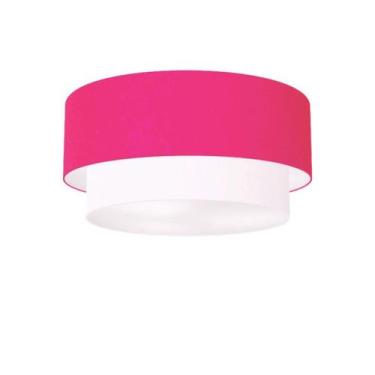 Imagem de Plafon Duplo Cilíndrico Vivare Md-3017 Cúpula Tecido 50x40cm - Bivolt,