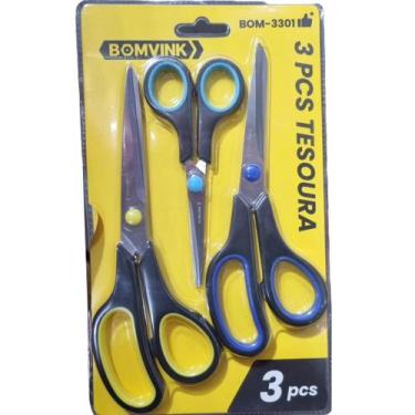 Imagem de Kit 3 Tesoura Lamina De Aço Inoxidável Resistente Universal - BOMVINK