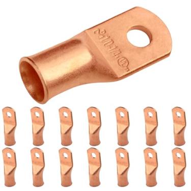 Imagem de SELTERM 15 peças 1/0 AWG 1/10.2 cm Stud - Conectores de terminal de bateria resistente UL, terminais de cabo de bateria de cobre nu, conectores de fio de calibre 0, terminais de cabos elétricos,