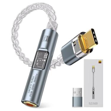 Imagem de Subynanal Adaptador de fone de ouvido USB C para áudio de 3,5 mm Dong DAC, conversor de áudio CX31993 com amplificador HiFi, tipo C para AUX com adaptador USB-A para Android, iPhone, Mac, Windows