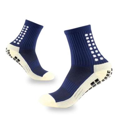 Imagem de Meia Esportiva Antiderrapante de Silicone Futebol Basquete - Mez, Azul