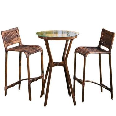 Imagem de Bistrô e 2 Banquetas Tampo em Vidro Master - Art & Luxo