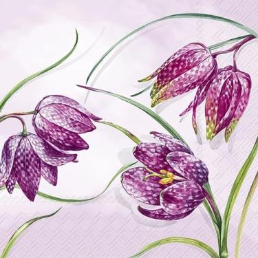 Imagem de Guardanapo para Decoupage Ihr 33x33 Flores Fritillaria Meleagres C/ 20
