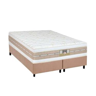 Imagem de Conjunto Box King: Colchão Molas Castor Pocket Silver Star Air Double + Base Crc Suede Clean(193x203)
