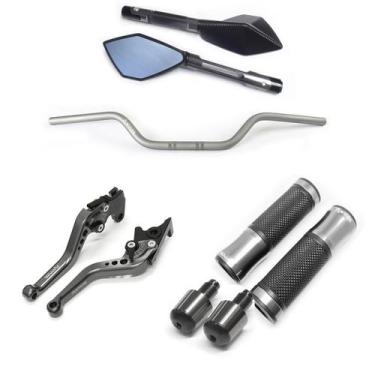 Imagem de Kit Guidão 22mm Manopla v2 TM2 Manete DK 150 - Stark Race, Titanium