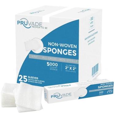 Imagem de Pruvade Caixa Com 5.000 Compressas De Gaze 5 Cm X Cm, Não Tecido, 4 Camadas, Estéril, Multiuso, Odontológicas - Esponjas Macias E Absorventes Para Kit Primeiros Socorros, Remoção Maquiagem Limpeza P