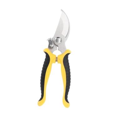 Imagem de IEUDNS Tesoura de poda de jardim, podador, tesoura portátil, cortador de galhos de árvores, de jardim resistente, manual para fazenda, pomar, gramado, Amarelo