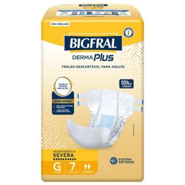Imagem de Fralda Geriátrica Derma Plus BigFral - Tamanho G - 07 unidades, 1, 7, 