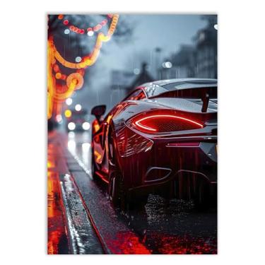 Imagem de Placa Decorativa Carro Esportivo Lanterna Angulo Chuva Decoração Poster Quarto Sala