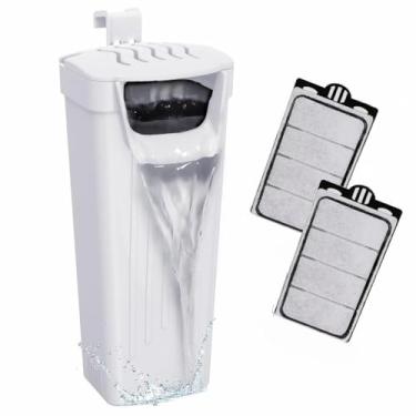 Imagem de GOZILLA Filtro para tanque de tartaruga 74 GPH, tanque de tartaruga de baixo nível de água 3,5 W filtros de aquário para tanques pequenos de até 48 litros incluem 2 cartuchos de substituição. (branco)